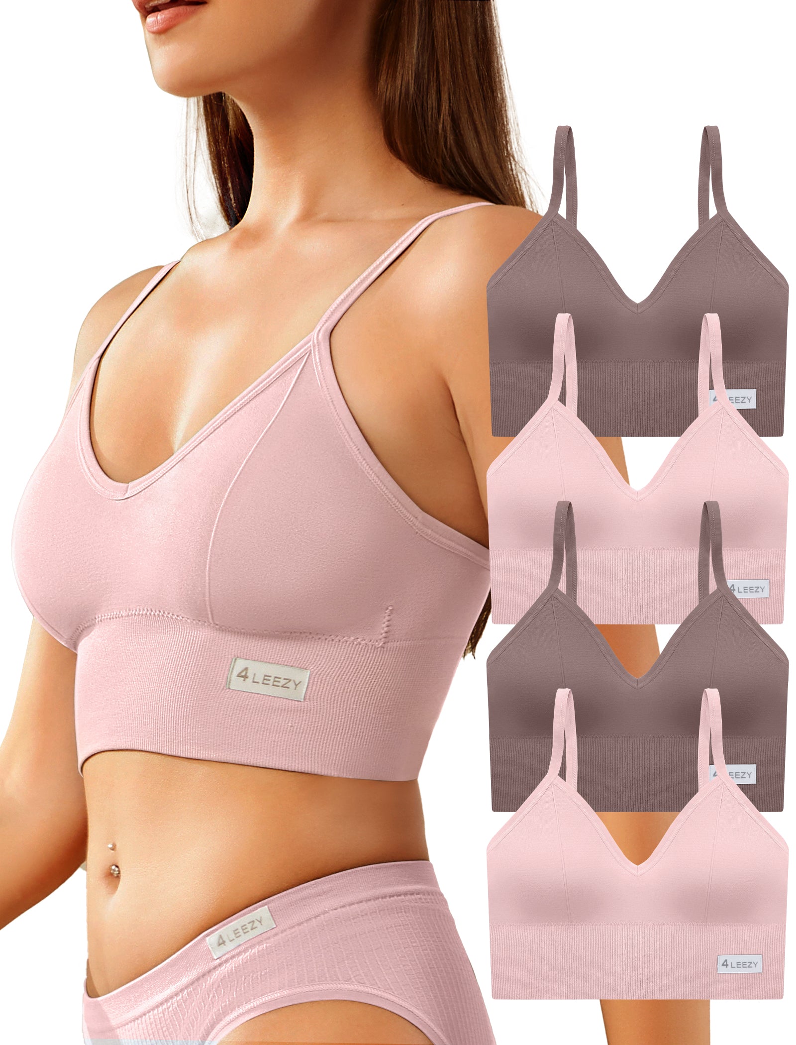 Livona Sports Bras for Women- Wireless Soft Workout Tops Padded Seamless Fitness Bralettes Comfort Cami Tank S-XXL