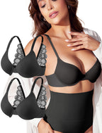 Leezywear Women's T-Shirt/Tank Top Bra - Full Coverage Laser Push Up with Back Lace Support Work Out Bra