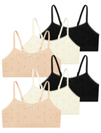 Livona 6 Pack Seamless Girls Bralette – Soft Ribbed & Jacquard Design, No Padding – Effortless Comfort & Style
