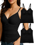 Livona Women's Lace Camisole with Built-in Bra, Wireless Comfort, Adjustable Spaghetti Straps – Soft Padded Tank Top