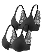 Leezywear Women's T-Shirt/Tank Top Bra - Full Coverage Laser Push Up with Back Lace Support Work Out Bra