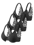 Leezywear Women's T-Shirt/Tank Top Bra - Full Coverage Laser Push Up with Back Lace Support Work Out Bra