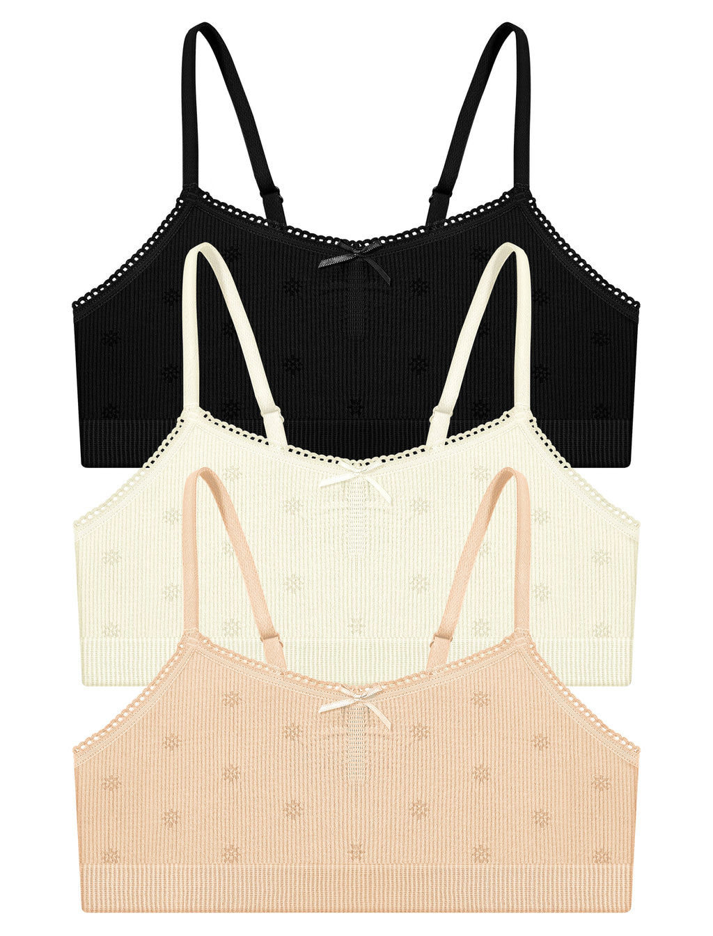 Livona Ultra-Comfy Seamless Bralette for Girls–Buttery Soft Ribbed & Jacquard,No Padding – Effortless Comfort & Style