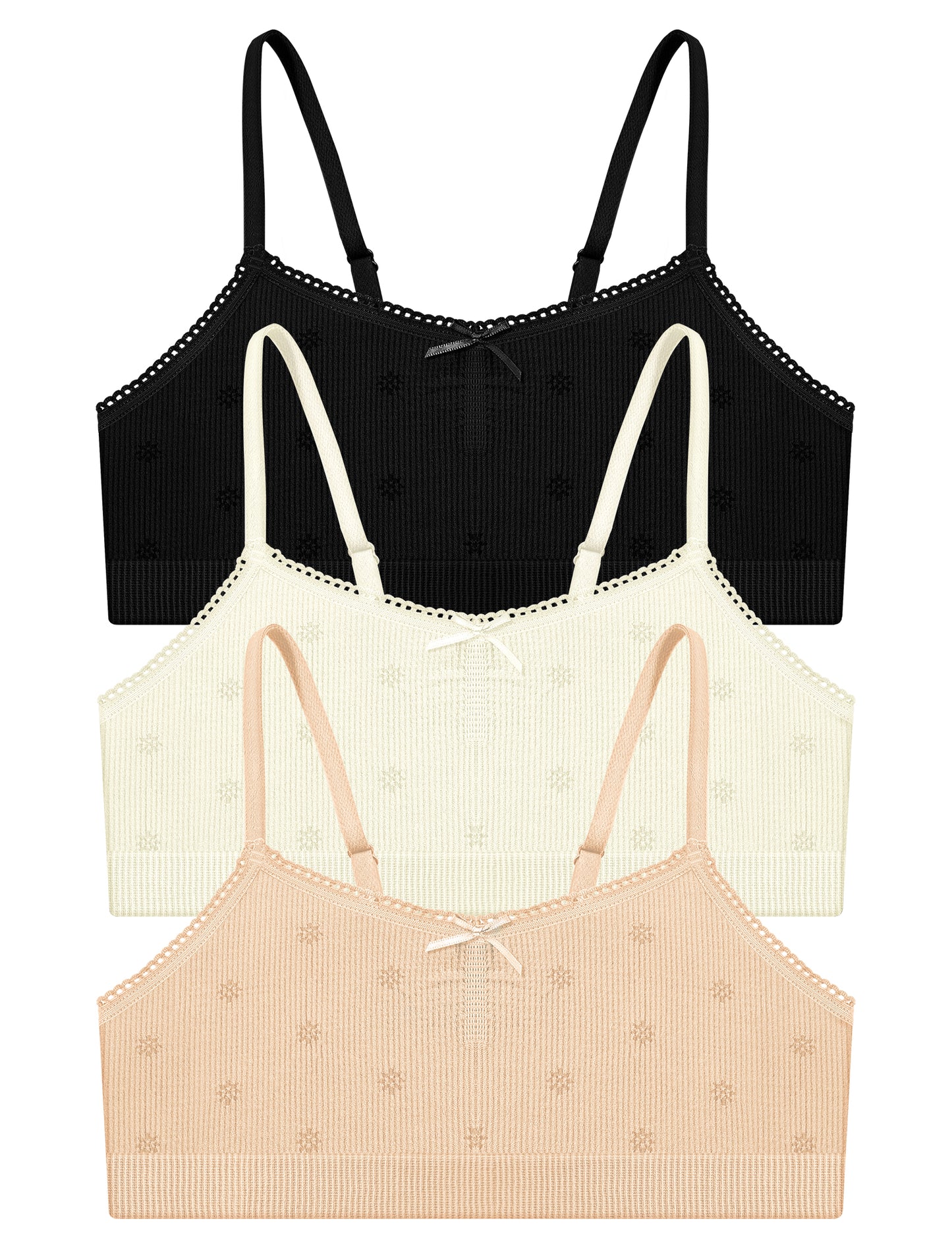 Livona Ultra-Comfy Seamless Bralette for Girls–Buttery Soft Ribbed & Jacquard,No Padding – Effortless Comfort & Style