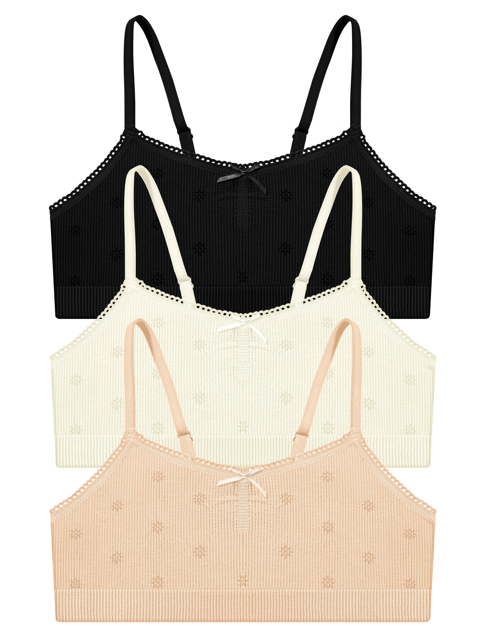 Livona Ultra-Comfy Seamless Bralette for Girls–Buttery Soft Ribbed & Jacquard,No Padding – Effortless Comfort & Style