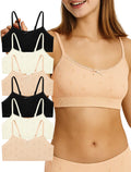 Livona 6 Pack Seamless Girls Bralette – Soft Ribbed & Jacquard Design, No Padding – Effortless Comfort & Style