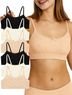 Livona 6 Pack Seamless Girls Bralette – Soft Ribbed & Jacquard Design, No Padding – Effortless Comfort & Style
