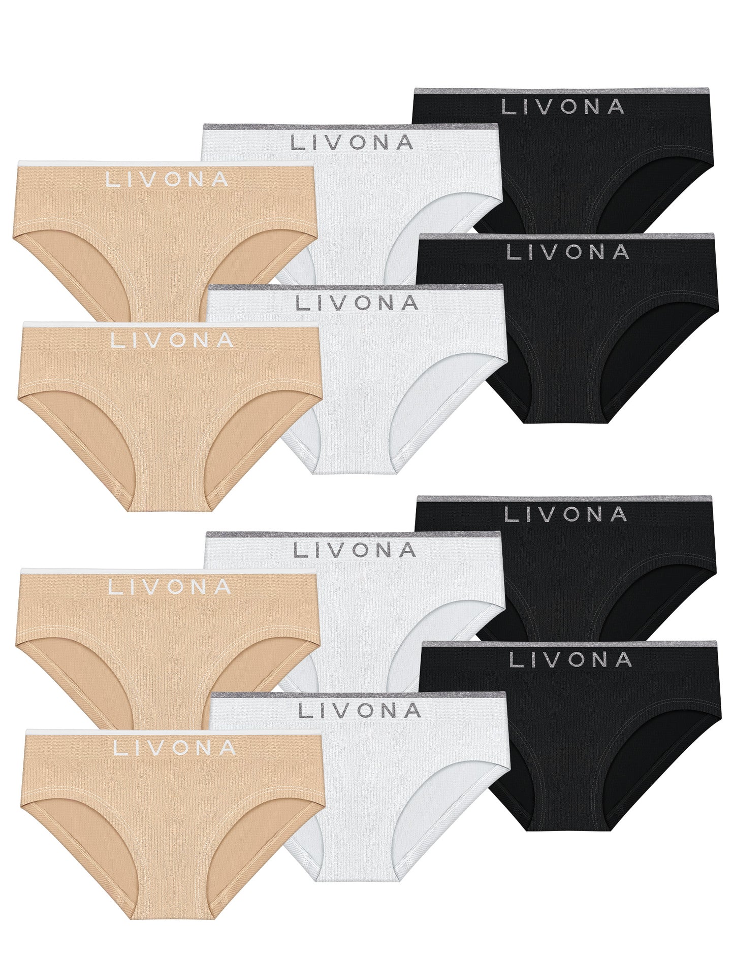 Livona Girls Seamless Ribbed Training Panties - Soft Sports Underwear for Teens