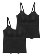 Livona Women's Lace Cami Top - Adjustable Spaghetti Straps Wireless Comfort Padded Tank for Sleep Lounge
