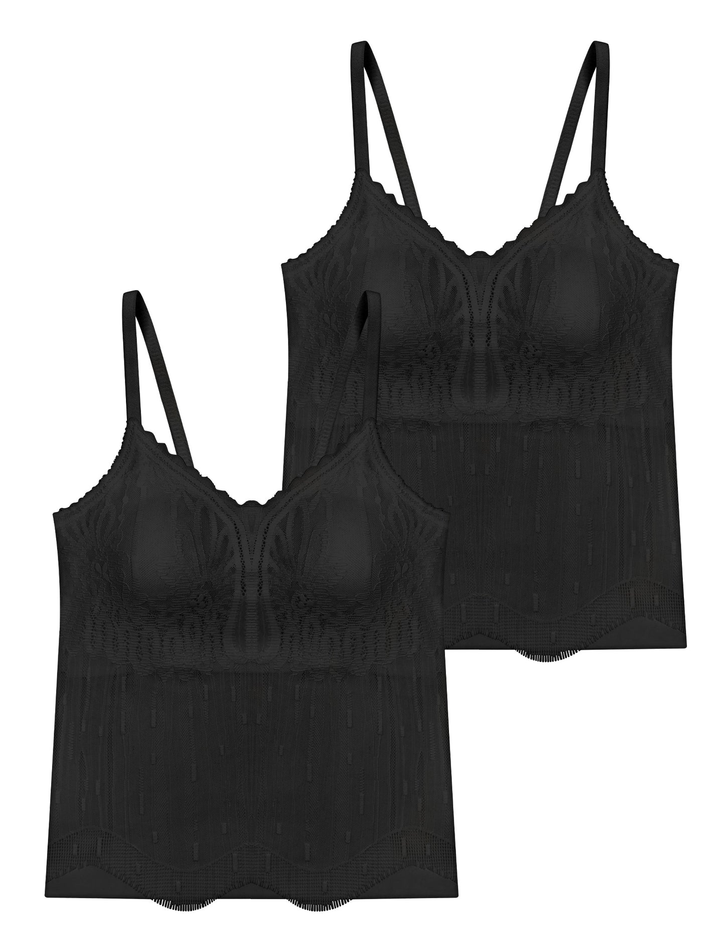 Livona Women's Lace Cami Top - Adjustable Spaghetti Straps Wireless Comfort Padded Tank for Sleep Lounge