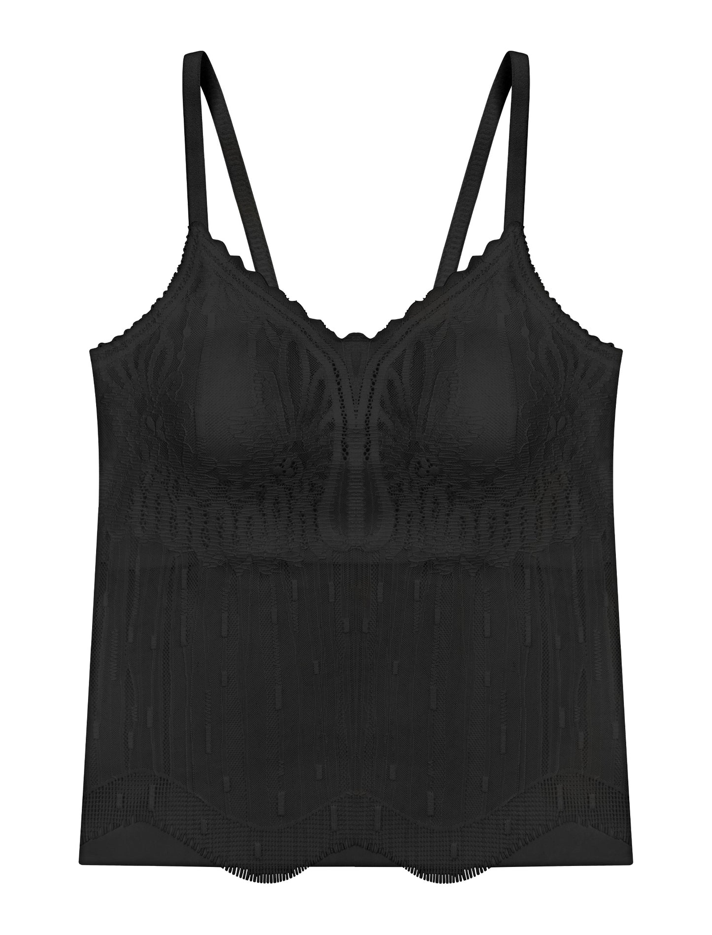 Livona Women's Lace Cami Top - Adjustable Spaghetti Straps Wireless Comfort Padded Tank for Sleep Lounge