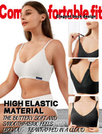 Livona Lace Bralette for Women - Comfort Sports Bra Wireless Padded Bralette with Support Workout Tops Cami Crop S-XXL