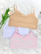Livona 6 Pack Training Bras for Girls-Sports Bra, Fitness Bra, Padded Everyday Bra Bralette,Crop Cami Tank Top (6-14)