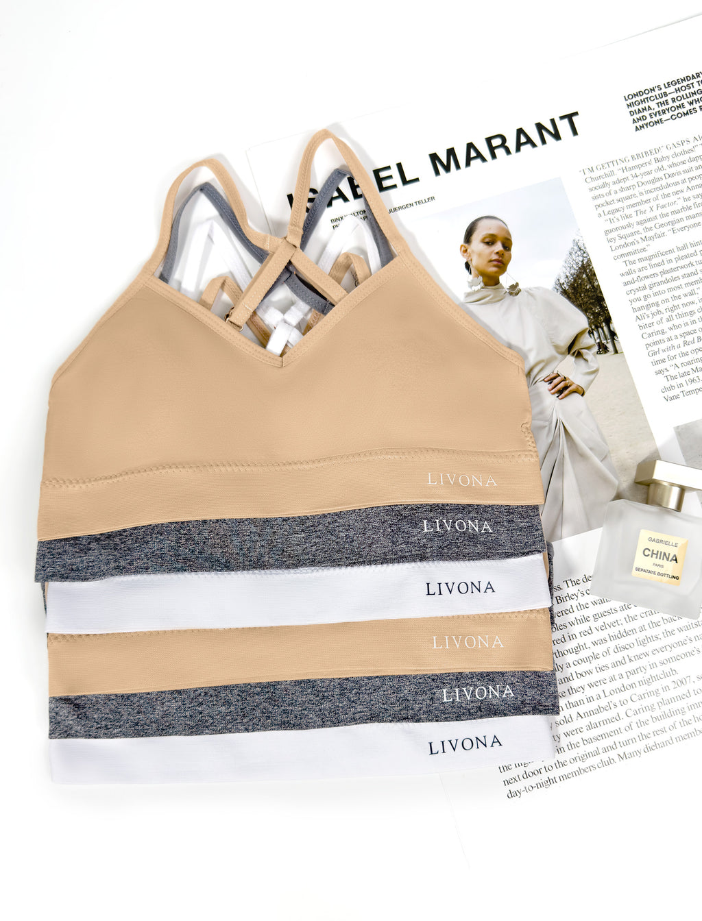 Livona Racerback Training Bra for Girls- 3 Pack Seamless Sports Bra, Padded Everyday Bra Bralette,Crop Cami Tank Top (6-14)