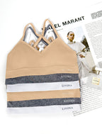 Livona Racerback Training Bra for Girls- 3 Pack Seamless Sports Bra, Padded Everyday Bra Bralette,Crop Cami Tank Top (6-14)