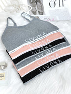 Livona 6 Pack Training Bras for Girls-Sports Bra for Teen Ribbed Wireless Bralette Fitness Padded Crop Cami Tank Top(6-14)