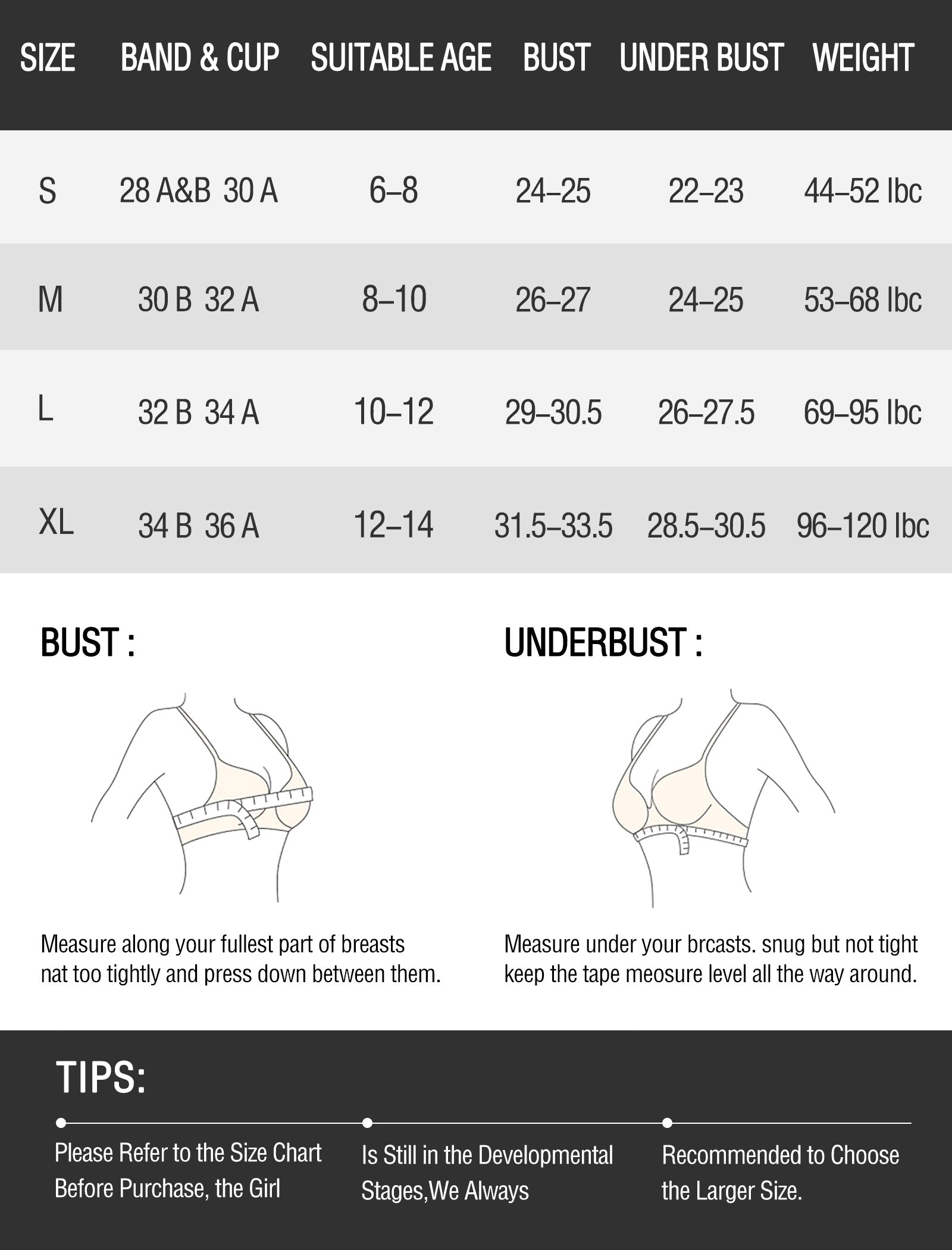 Livona 6 Packs Girls Sports Bra Crop Tops for Kids Training Bra Cute Crop Tops for Girls Cami Bra( 6-14）
