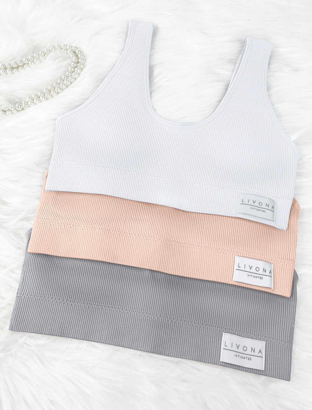 Livona 6 Packs Girls Sports Bra Crop Tops for Kids Training Bra Cute Crop Tops for Girls Cami Bra( 6-14）