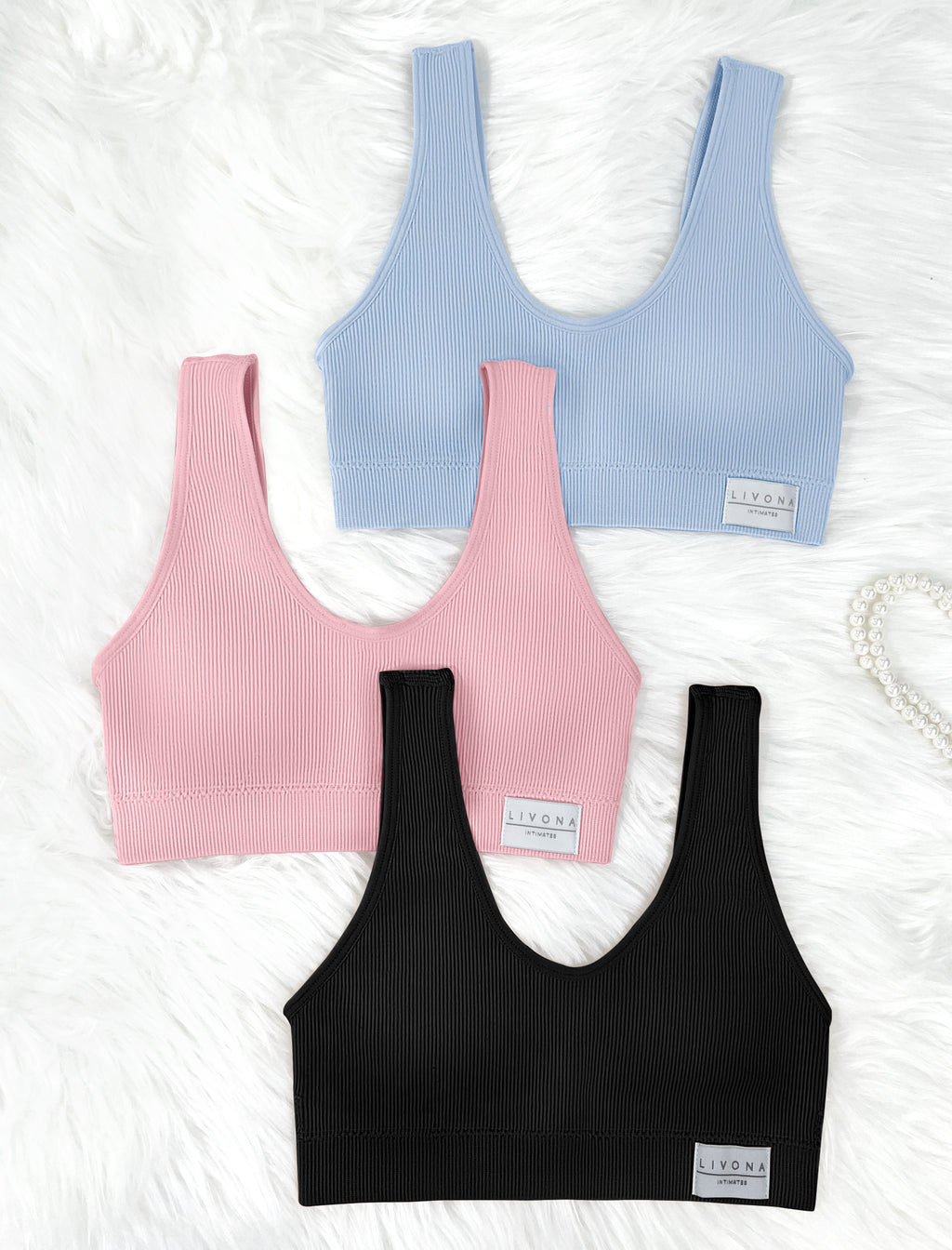 Livona 6 Packs Girls Sports Bra Crop Tops for Kids Training Bra Cute Crop Tops for Girls Cami Bra( 6-14）