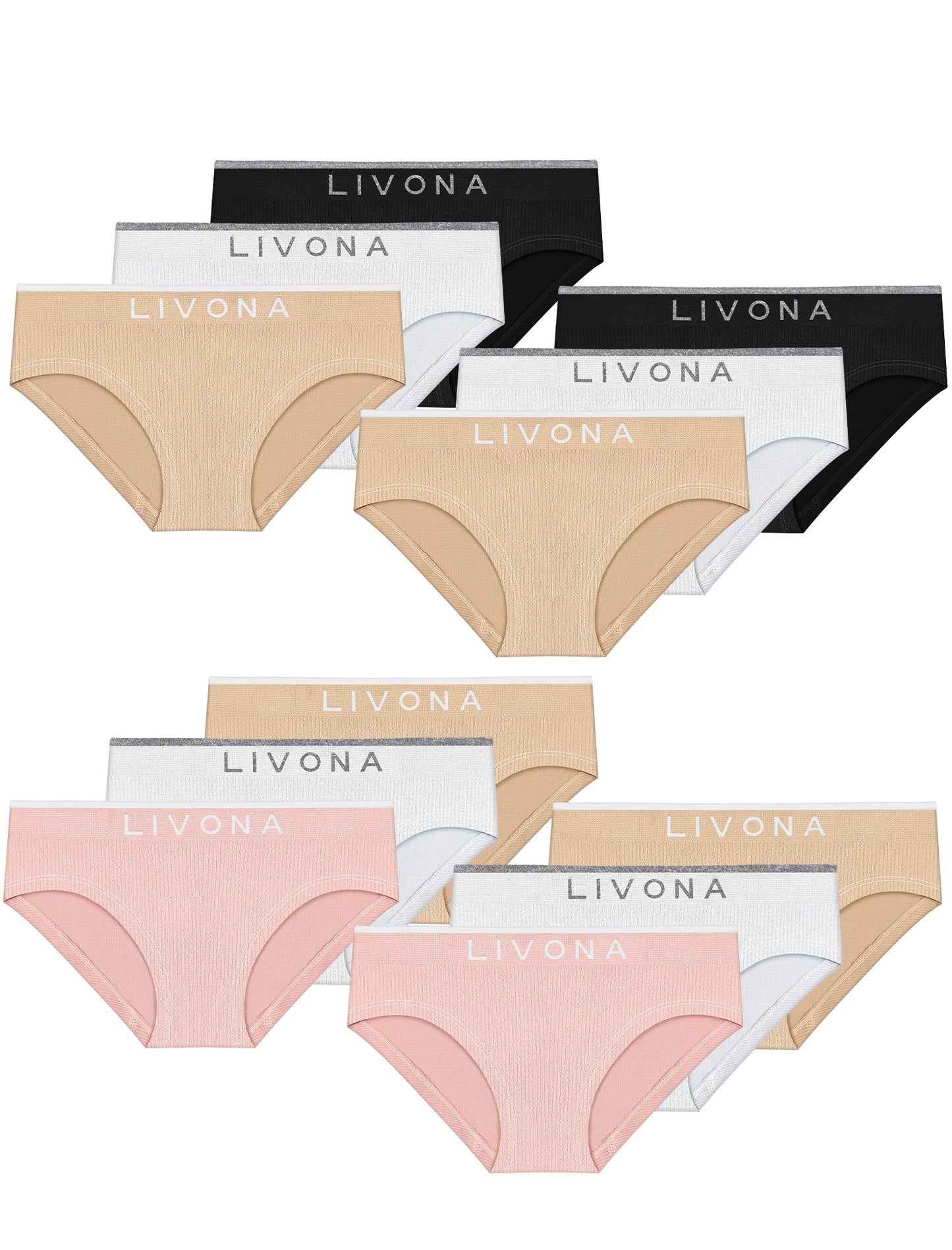 Livona Girls Seamless Ribbed Training Panties - Soft Sports Underwear for Teens