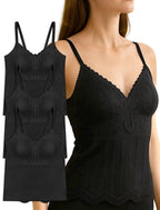 Livona Women's Lace Cami Top - Adjustable Spaghetti Straps Wireless Comfort Padded Tank for Sleep Lounge