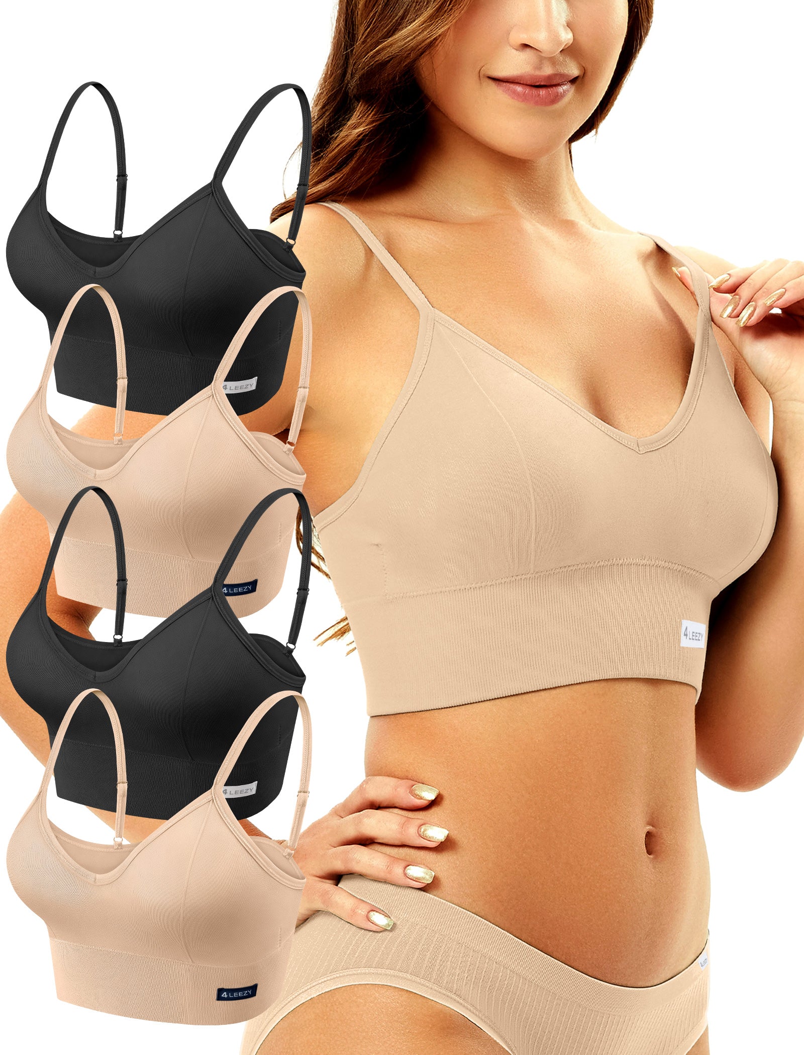 Livona Sports Bras for Women- Wireless Soft Workout Tops Padded Seamless Fitness Bralettes Comfort Cami Tank S-XXL