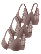 Leezywear Women's T-Shirt/Tank Top Bra - Full Coverage Laser Push Up with Back Lace Support Work Out Bra