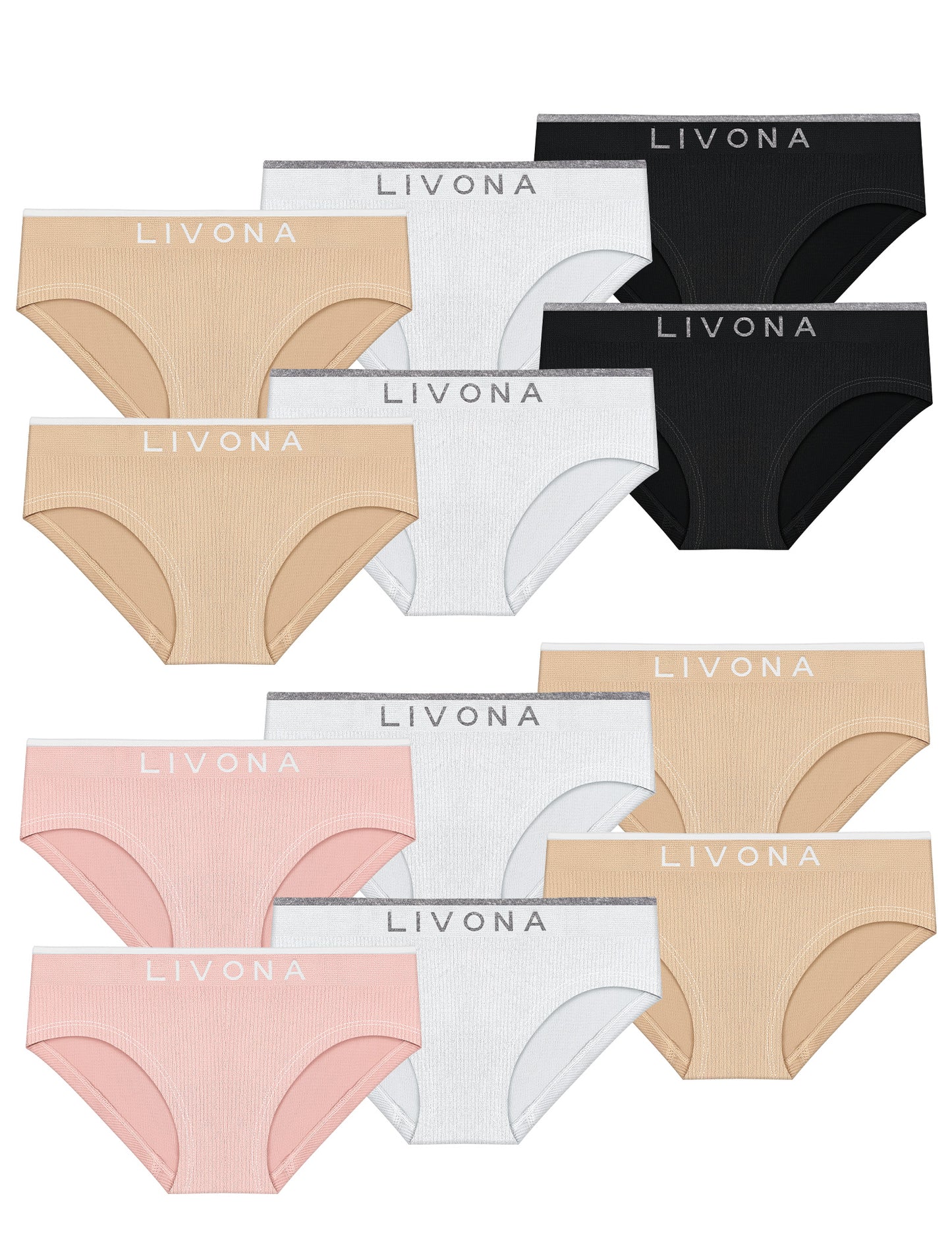 Livona Girls Seamless Ribbed Training Panties - Soft Sports Underwear for Teens