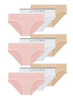 Livona Girls 9-Pack Ribbed Training Panties - Soft Sports Underwear for Teens