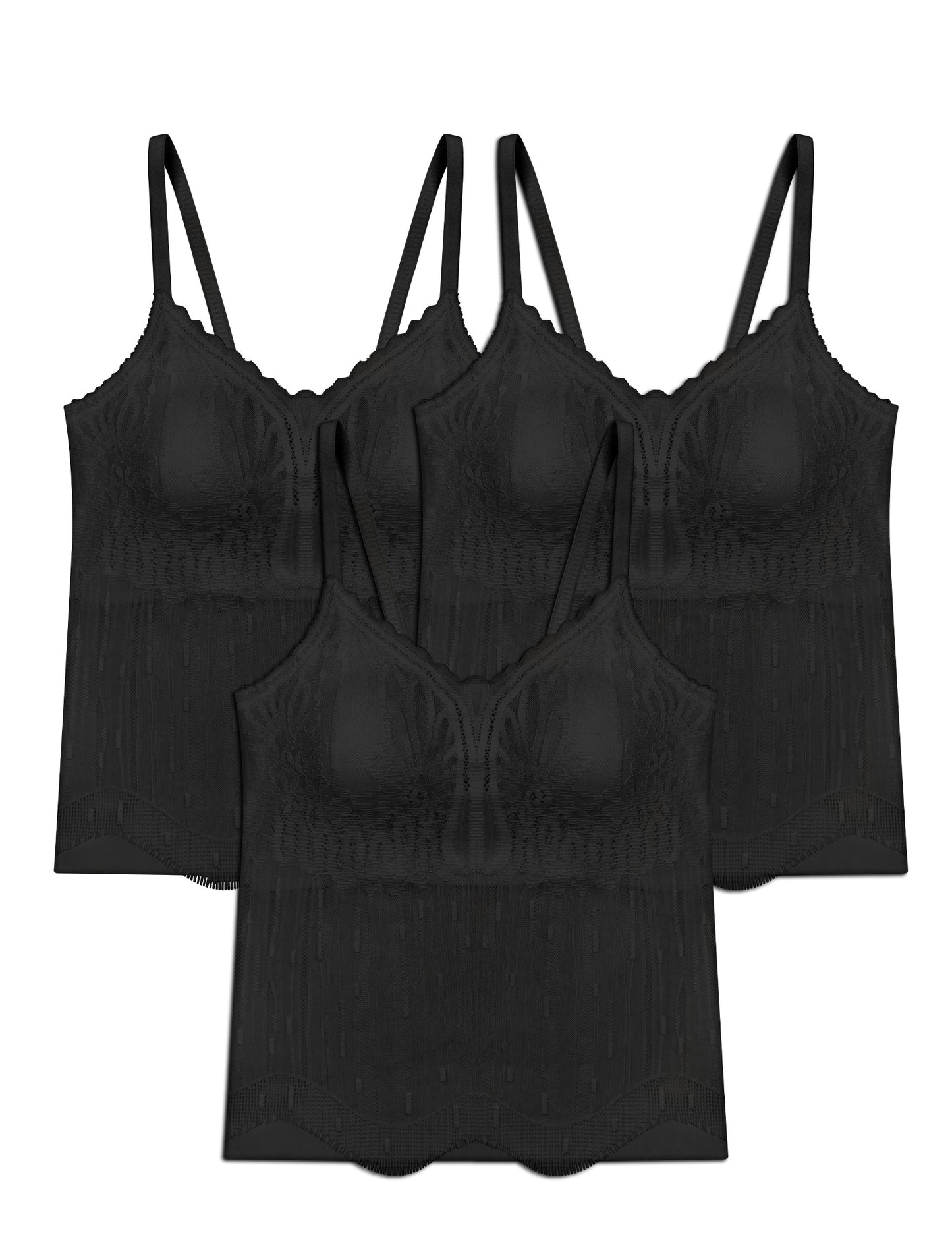 Livona Women's Lace Cami Top - Adjustable Spaghetti Straps Wireless Comfort Padded Tank for Sleep Lounge