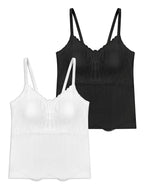 Livona Women's Lace Cami Top - Adjustable Spaghetti Straps Wireless Comfort Padded Tank for Sleep Lounge