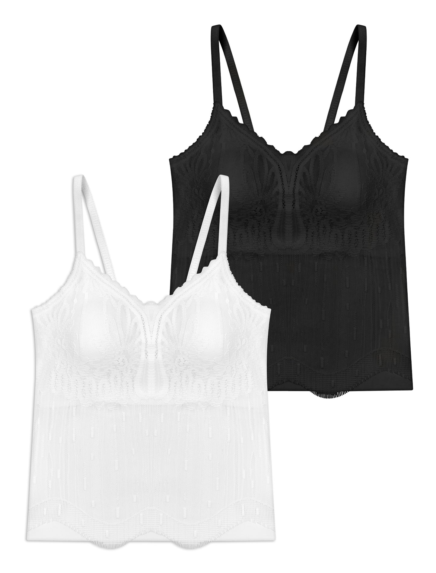 Livona Women's Lace Cami Top - Adjustable Spaghetti Straps Wireless Comfort Padded Tank for Sleep Lounge