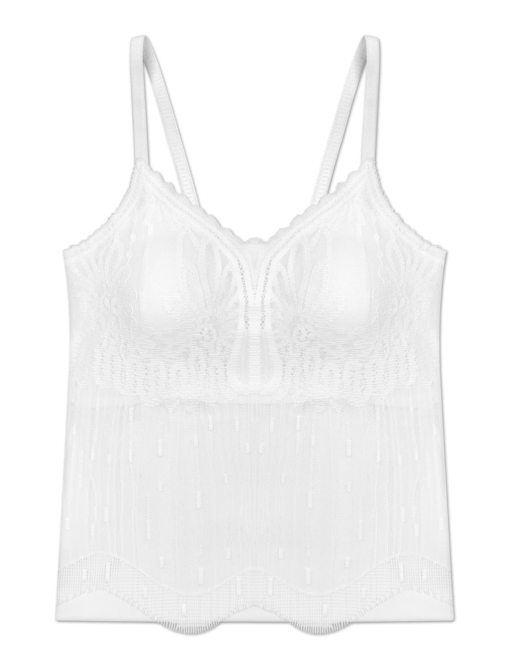 Livona Women's Lace Cami Top - Adjustable Spaghetti Straps Wireless Comfort Padded Tank for Sleep Lounge