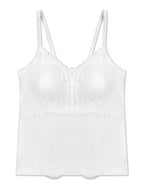 Livona Women's Lace Cami Top - Adjustable Spaghetti Straps Wireless Comfort Padded Tank for Sleep Lounge