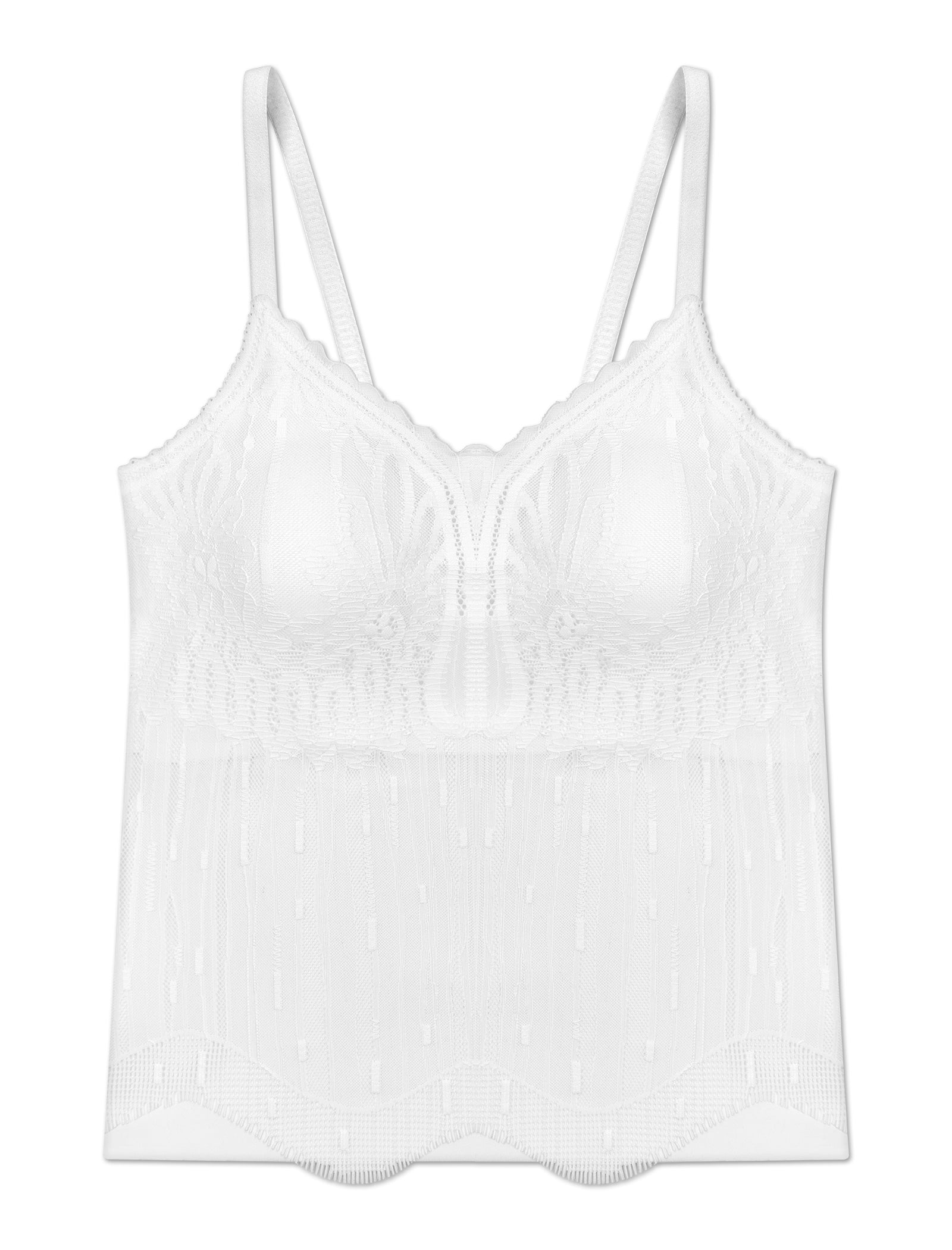 Livona Women's Lace Cami Top - Adjustable Spaghetti Straps Wireless Comfort Padded Tank for Sleep Lounge