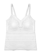 Livona Women's Lace Camisole with Built-in Bra, Wireless Comfort, Adjustable Spaghetti Straps – Soft Padded Tank Top