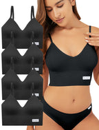 Livona Sports Bras for Women- Wireless Soft Workout Tops Padded Seamless Fitness Bralettes Comfort Cami Tank S-XXL