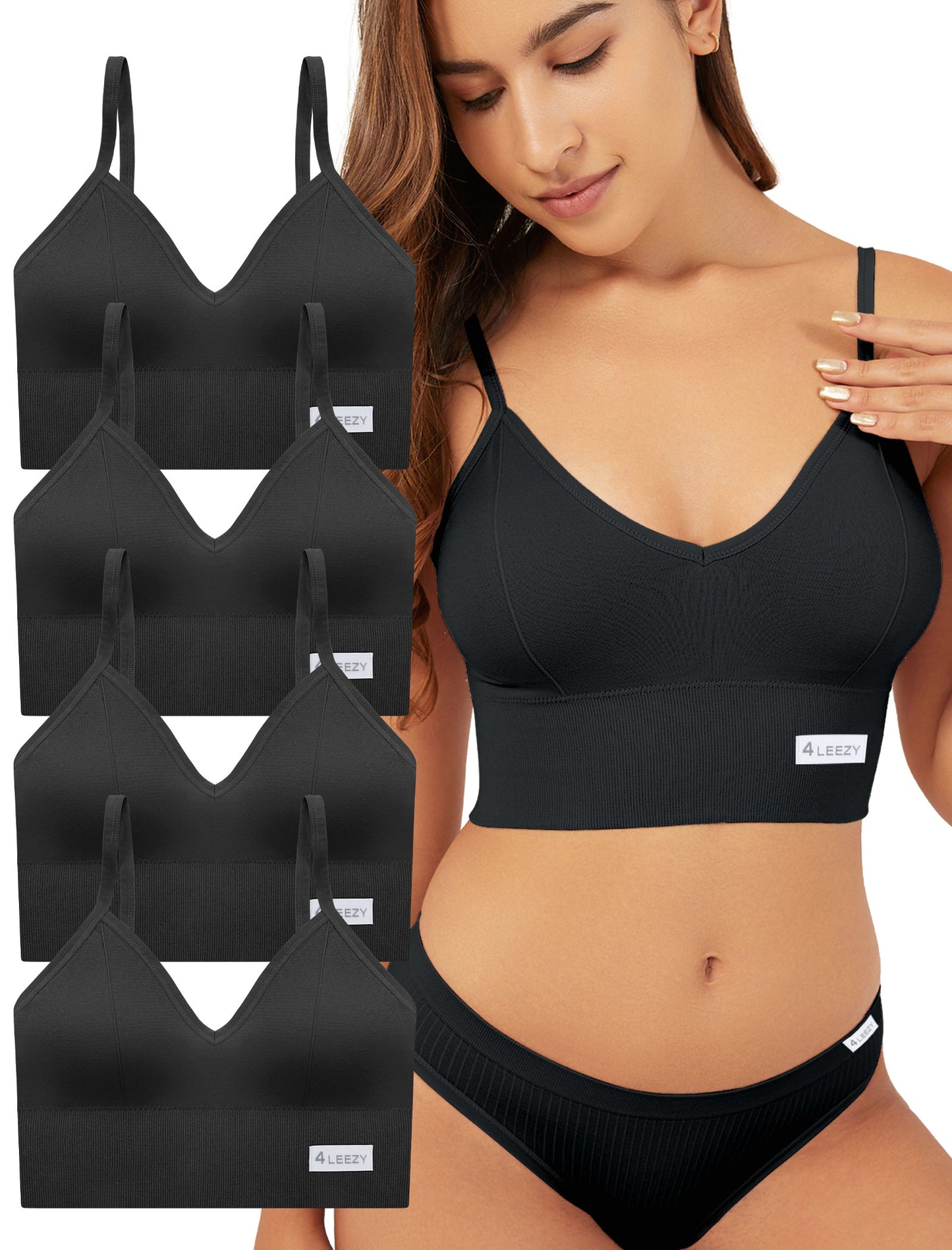 Livona Sports Bras for Women- Wireless Soft Workout Tops Padded Seamless Fitness Bralettes Comfort Cami Tank S-XXL