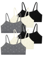 Livona 6 Pack Seamless Girls Bralette – Soft Ribbed & Jacquard Design, No Padding – Effortless Comfort & Style