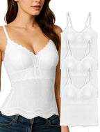 Livona Women's Lace Cami Top - Adjustable Spaghetti Straps Wireless Comfort Padded Tank for Sleep Lounge