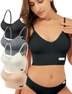 Livona Sports Bras for Women- Wireless Soft Workout Tops Padded Seamless Fitness Bralettes Comfort Cami Tank S-XXL