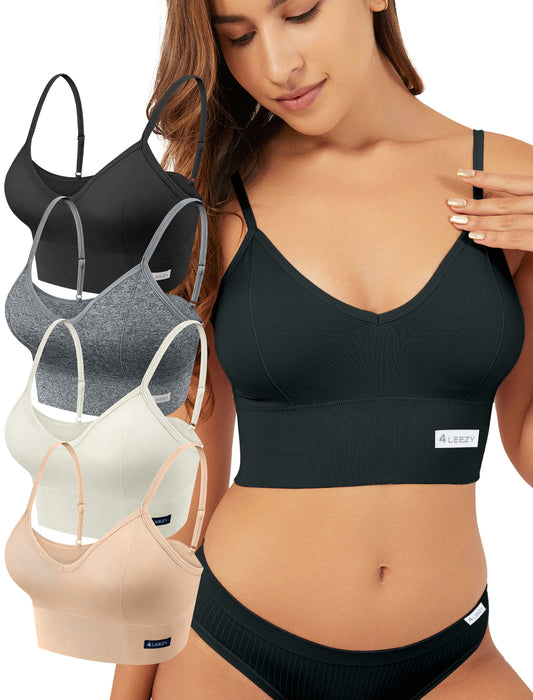 Livona Sports Bras for Women- Wireless Soft Workout Tops Padded Seamless Fitness Bralettes Comfort Cami Tank S-XXL