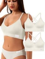 4Leezy Sports Bra for Women- Seamless Wireless Soft Bralette with Comfortable Padded and Nice Racerback Workout Tops Cami Crop Tank S-XXL