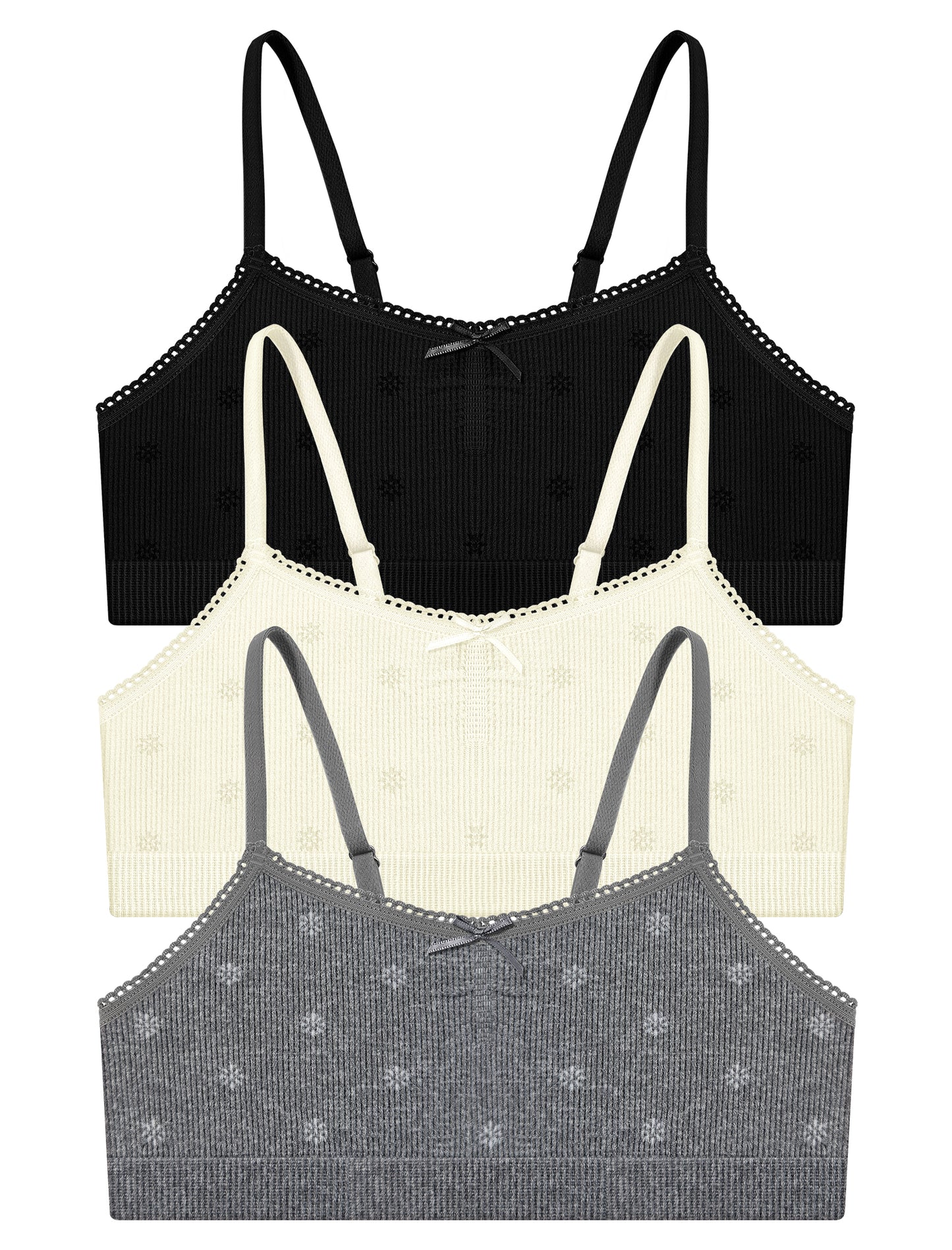 Livona Ultra-Comfy Seamless Bralette for Girls–Buttery Soft Ribbed & Jacquard,No Padding – Effortless Comfort & Style