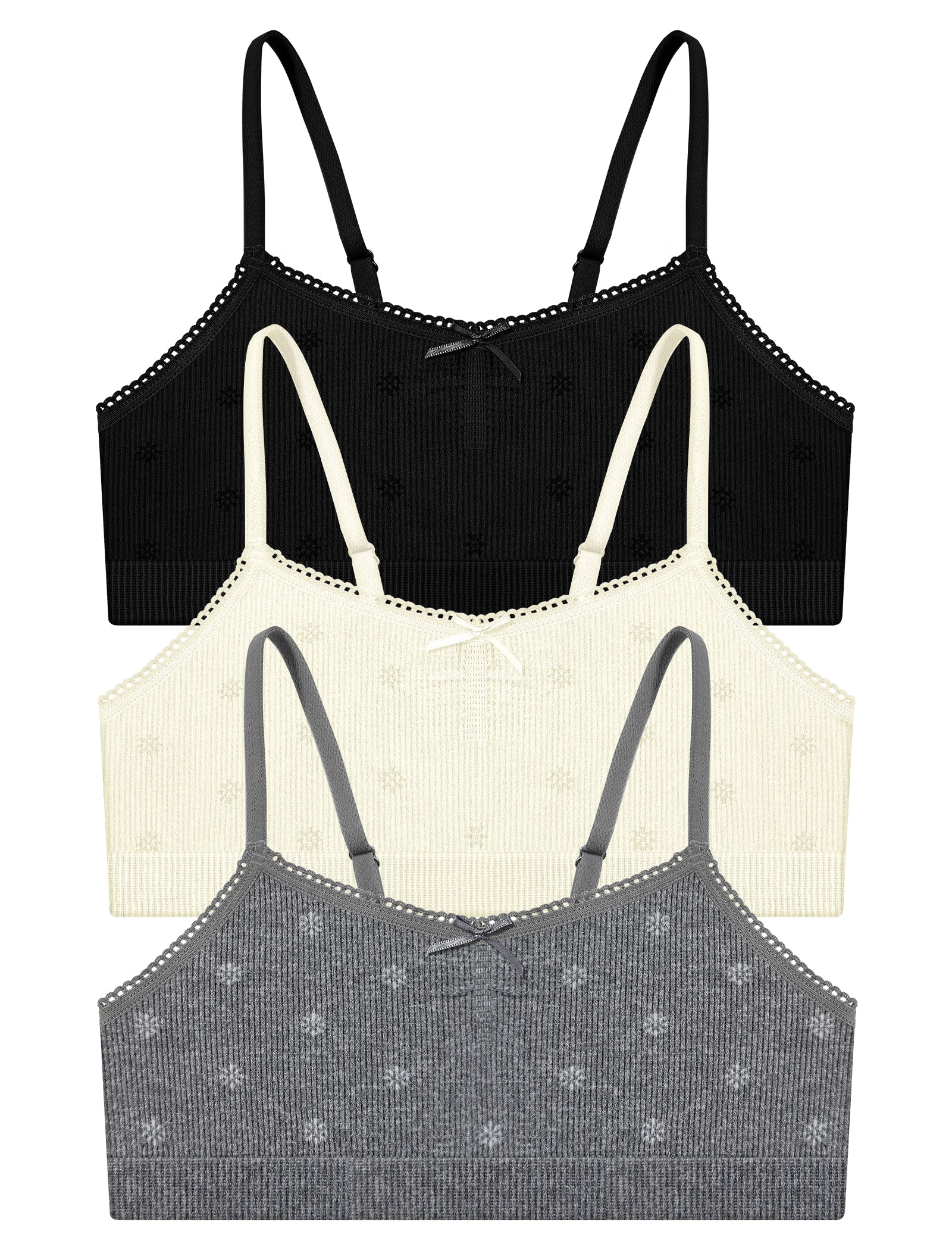 Livona Ultra-Comfy Seamless Bralette for Girls–Buttery Soft Ribbed & Jacquard,No Padding – Effortless Comfort & Style