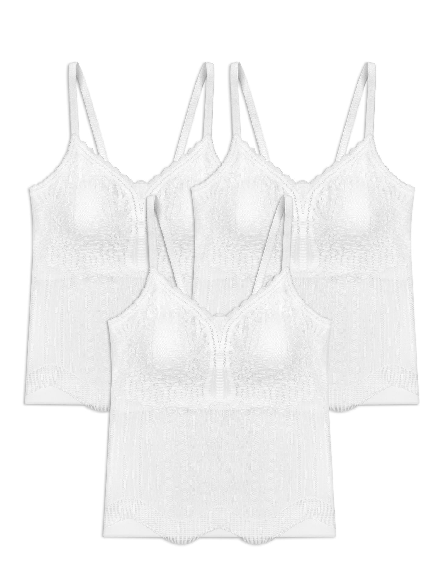 Livona Women's Lace Cami Top - Adjustable Spaghetti Straps Wireless Comfort Padded Tank for Sleep Lounge