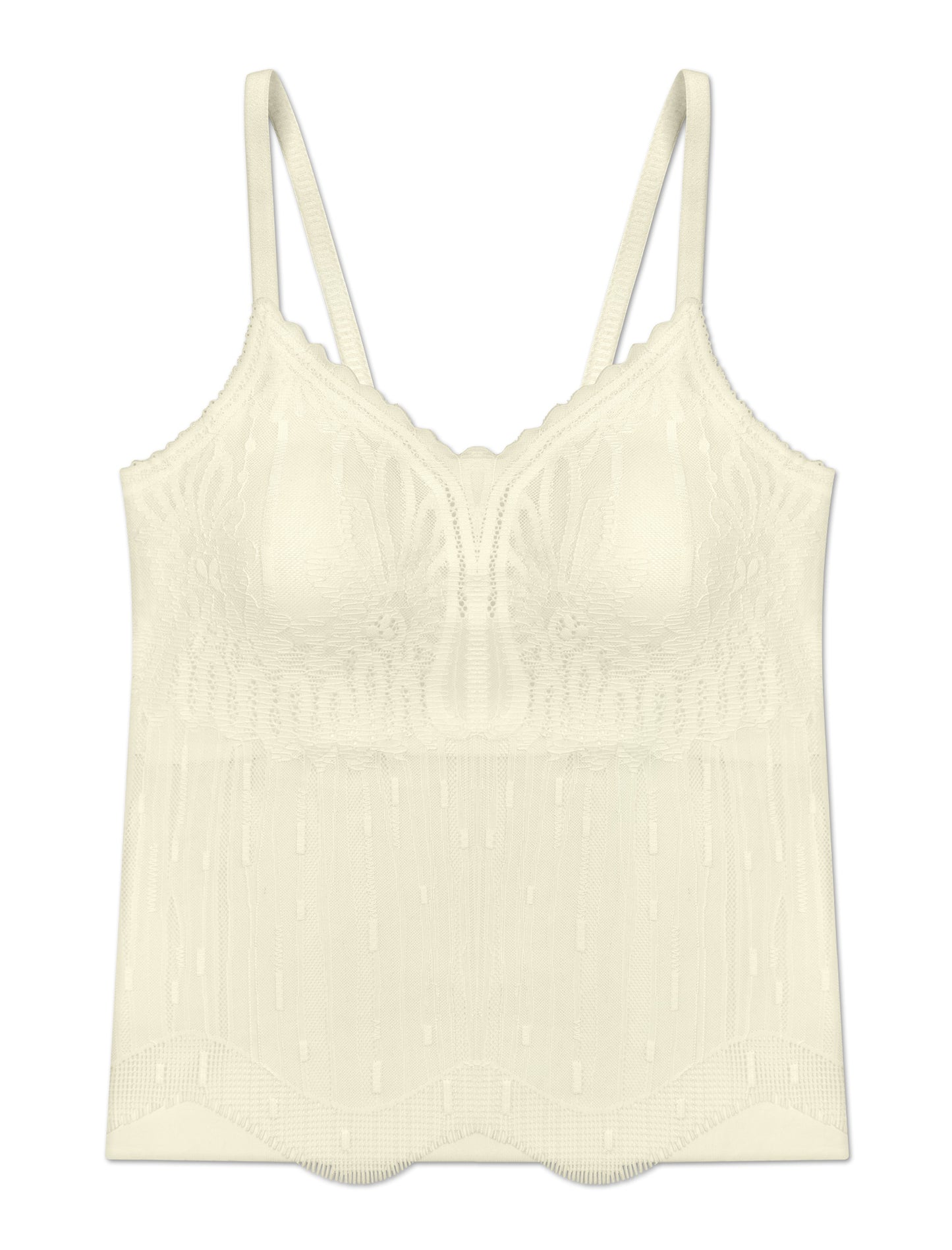 Livona Women's Lace Cami Top - Adjustable Spaghetti Straps Wireless Comfort Padded Tank for Sleep Lounge