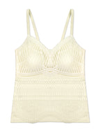 Livona Women's Lace Camisole with Built-in Bra, Wireless Comfort, Adjustable Spaghetti Straps – Soft Padded Tank Top