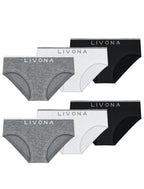 Livona Girls 6-Pack Ribbed Training Panties - Soft Sports Underwear for Teens