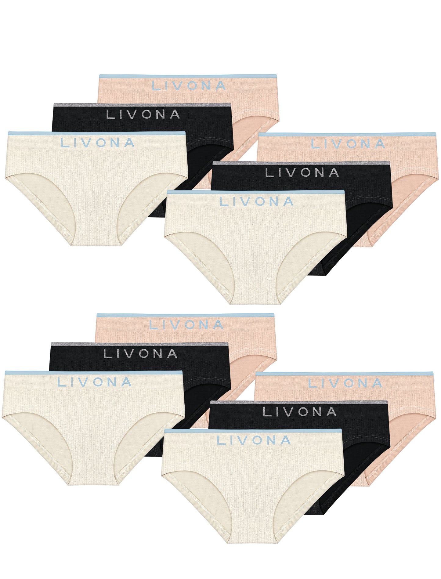 Livona Girls Seamless Ribbed Training Panties - Soft Sports Underwear for Teens